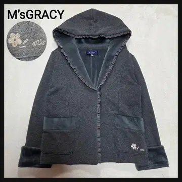 [새상품급] M'sGRACY 봄버 히트 후드티 프릴 꽃무늬 자수 38