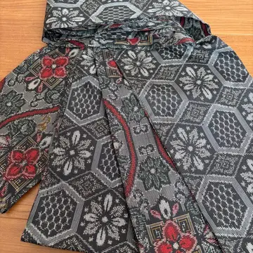 병거대 순수 실크 무라야마 오시마 리버서블 부드러운 반폭 오비 심 없음