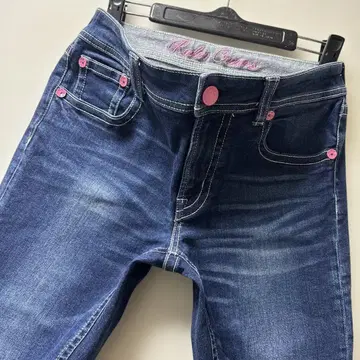 로데오 크라운 스트레치 발군 핑크 리벳 스키니 팬츠