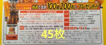 드래곤볼  이벤트 응모권 25매 V점프 1월호