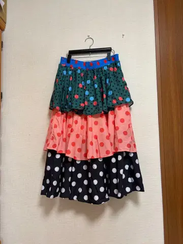 컬러풀 도트 프릴 스커트, 개더 스커트