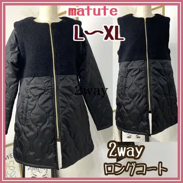 matute 2way 코트 퀼팅 보아 롱 코트 L~XL 블랙 1