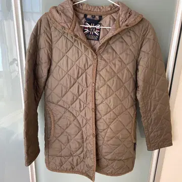 라벤햄 LAVENHAM 퀼팅 자켓 36 카키 후드 부착