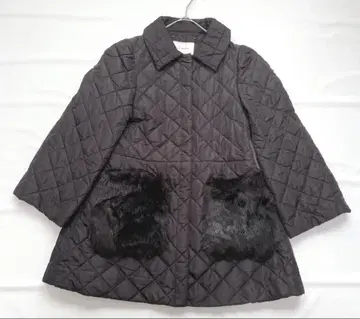 CADUNE 인기 카와카미 모모코 콜라보 퀼팅 코트 블랙 자켓