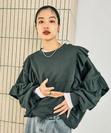 렙심 프릴 맨투맨 풀오버