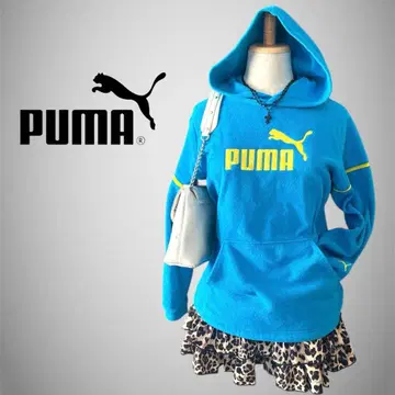 푸마 후드티 파랑 옐로우 컬러 Y2K 헤이세이 여자 갸루