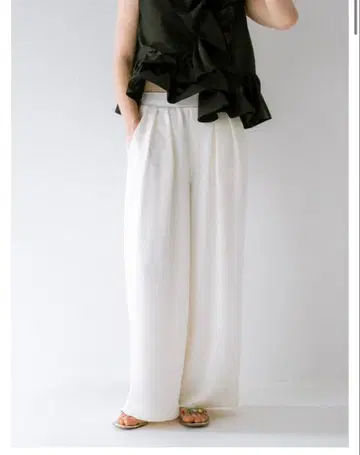 Trefle+1 새틴 이지 팬츠 화이트