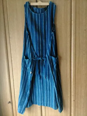 우사토 의류 usaato 에이프런 원피스 네이비 나염