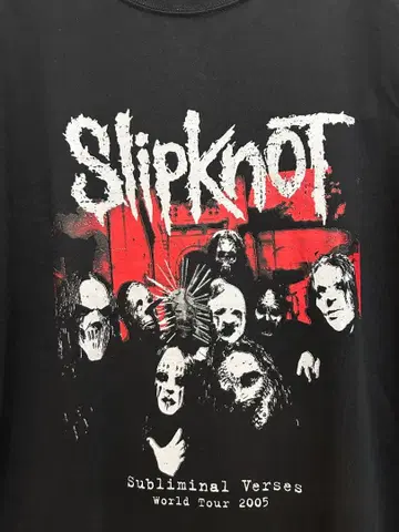 새상품 Slipknot 2005년 월드 투어 티셔츠 3L 사이즈 블랙