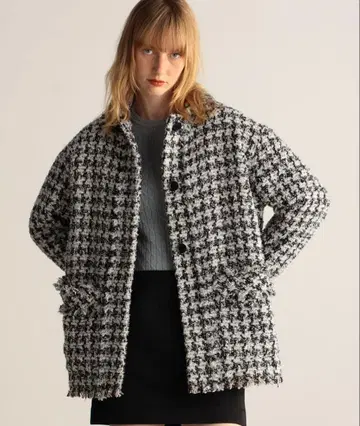 BACCA 하운드 투스 트위드 워커즈 자켓