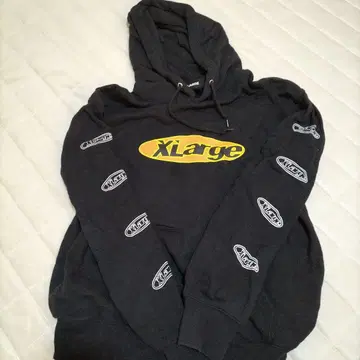 XLARGE 로고 블랙 후드티 s