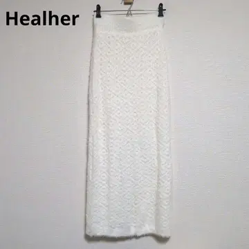 헤더 니트 스커트 스트레치 깔끔한 캐주얼 [ 프리 사이즈 ]