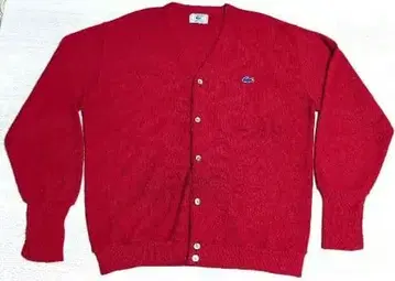 70~80s 라코스테 IZOD 가디건 택 파랑 악어 빨간색