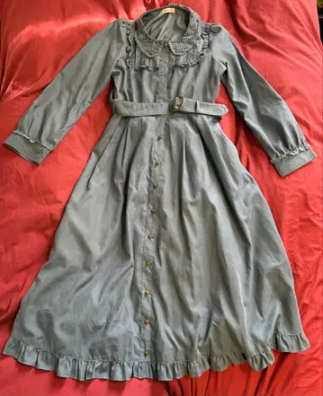 axes femme 청그레이 긴팔 롱 원피스