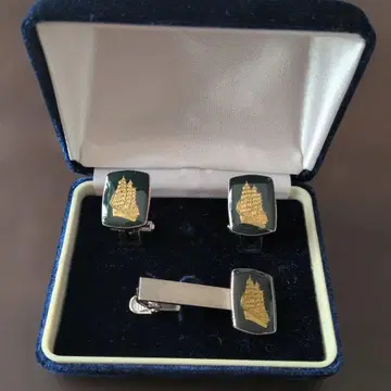 범선 일본환 승선 기념 커프스와 넥타이핀 세트
