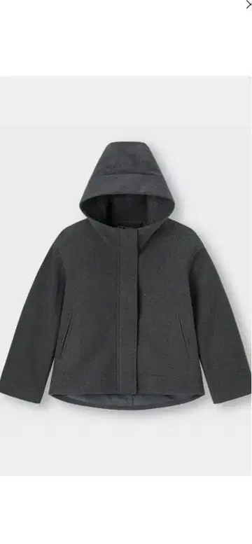 GU 코지 멜톤 숏 후디 코트