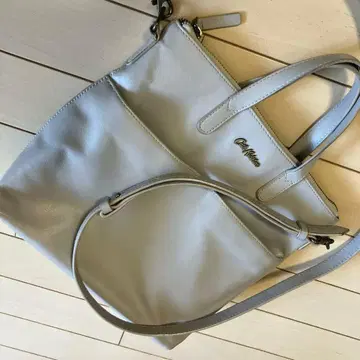 캐스키드슨 그레이 가죽 숄더백