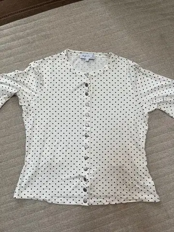 agnes b. 에네스베 프레숑 가디건 도트 무늬 얇은 소재 M