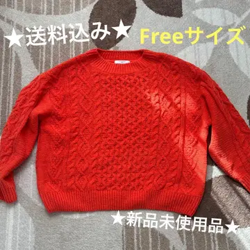 사만다 모스모스 블루 매트몰 케이블 니트 풀오버 (오렌지)