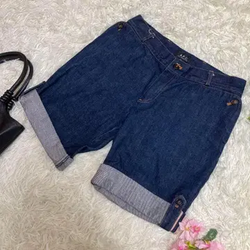 컨디션 최상 아페쎄 A.P.C 데님 숏팬츠 밑단 벨트 38 M 사이즈