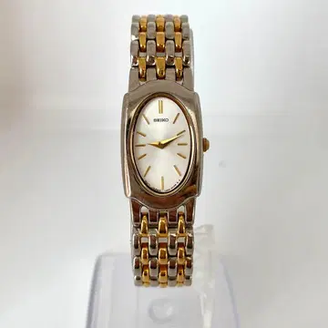 새상품 배터리 SEIKO 손목시계 오벌 콤비 팔찌