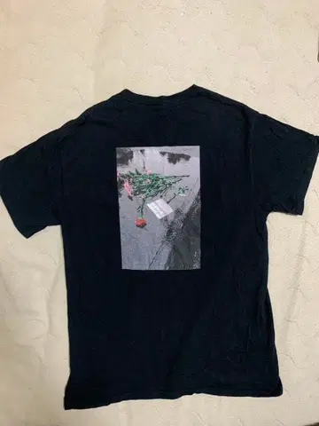 블랙 백 프린트 TETORA 밴딩 T셔츠