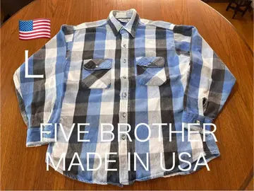 70년대-80년대 USA제! 파이브 브라더 플란넬 셔츠 블록