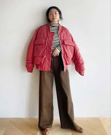 오버 사이즈 BIG 포켓 MA-1 애프리콧