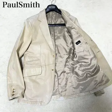 폴스미스 가죽 테일러드 자켓 램 가죽 XL 베이지 양가죽