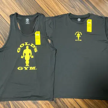 당일 배송! GOLD'S GYM 블랙 T셔츠 탱크탑 LL 사이즈 세트