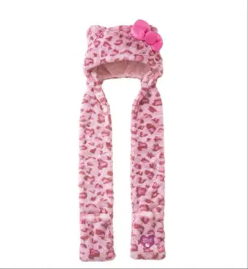 USJ 유니버셜 키티 모자 레오파드 무늬 머플러 햇