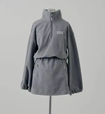 새상품 치코 하프 지퍼 플리스 미니 원피스 그레이 F