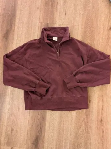 버건디 하프 지퍼 트레이닝복