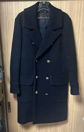 Scotch & Soda 롱 울 코트 네이비