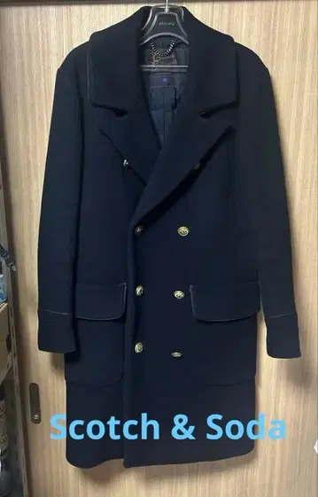 Scotch & Soda 롱 울 코트 네이비