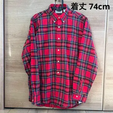 [ USA 제조 ] L.L.Bean 레드 체크 플란넬 셔츠 100% 코튼