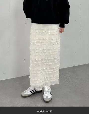 archives 프릴 메쉬 타이트 스커트