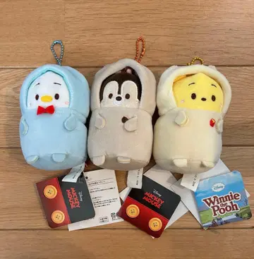 쫀득쫀득 디즈니 푸우 도날드 칩 키링 봉제 인형