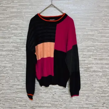 소니아 리키엘 캐시미어 100% 멀티 컬러 니트 S 블랙 핑크