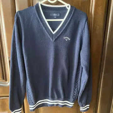 Callaway 여성용 V넥 스웨터 L 네이비