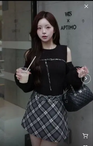 darich 도킹 미들 허리 니트 미니 원피스