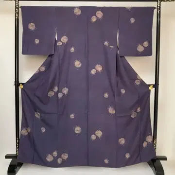 No.2799 순수 실크 초롱꽃 문양 코몬 새상품급