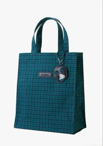 파밀리아 세로형 토트백 블루 계열 체크