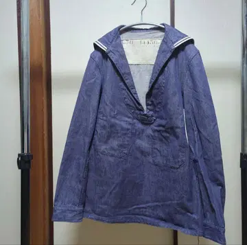 프랑스군 70s 데님 셔츠 세일러 카라 빈티지