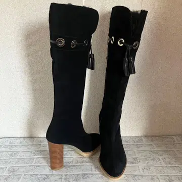 레베카 테일러 니하이 부츠 스웨이드 블랙 22.5cm