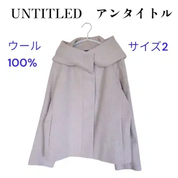 UNTITLED 빅 칼라 숏 울 코트 후드 사이즈 2