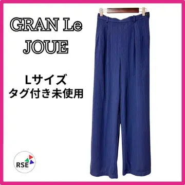 택 포함 미사용 팬츠 슬랙스 오피스 캐주얼 L 사이즈 출퇴근용 파랑 블루