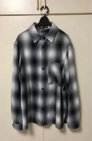 ZARA 긴팔 플란넬 셔츠 S 그레이 계열 체크