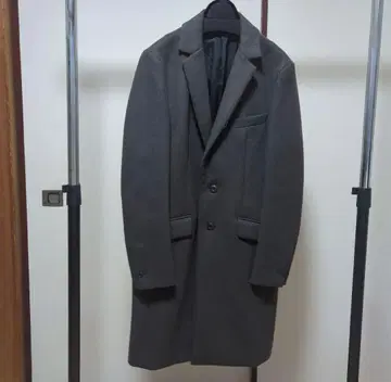 ATTACHMENT 체스터 코트 차콜 그레이 캐시미어 혼방