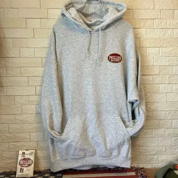 PHILLIES BLUNT 후드티 XL 실버 그레이 후드 부착 후드티